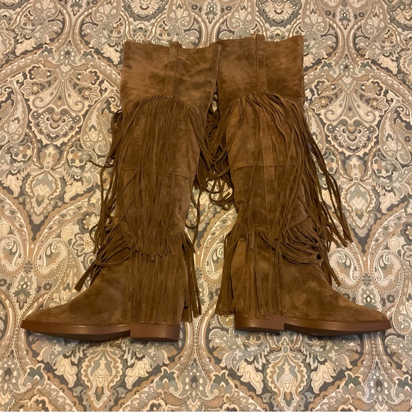 NWT ASH. Gipsy Boho Fringe Suede Leather Knee High Boots Women’s Sz 39 - Picture 9 of 14